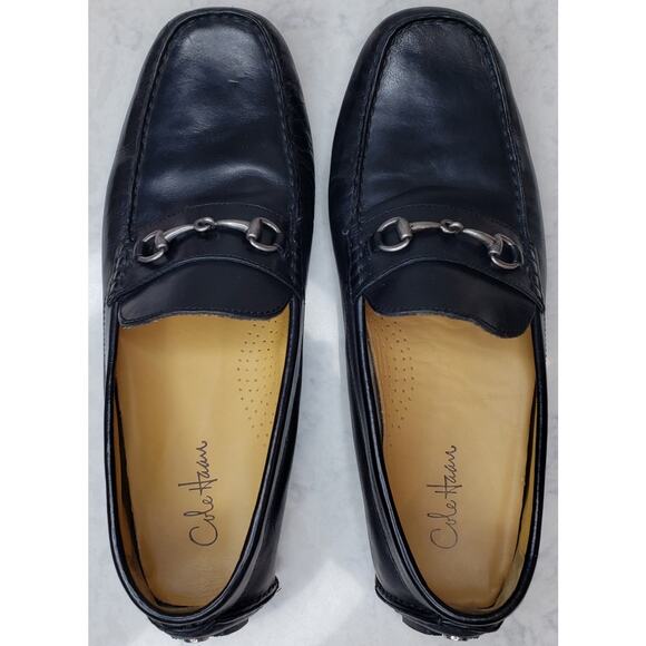 COLE HAAN Driver Moccasins Horse Bit Loafers Black Leather Men's Size 11M ~ VGUC - Picture 4 of 14